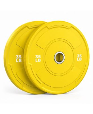 FED FITNESS Bumper Plate Set 2 Inch Olympic Weight Plates Pair Tested Rubber Plates Steel Insert for Barbell Home Gym