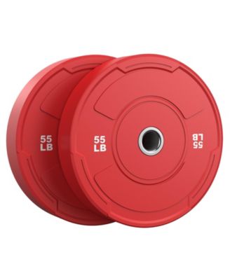 FED FITNESS Bumper Plate Set 2 Inch Olympic Weight Plates Pair Tested Rubber Plates Steel Insert for Barbell Home Gym