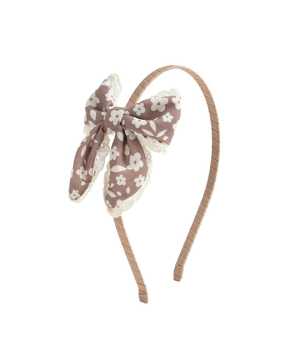 Детская повязка Sweet Wink Little and Big Girls Mocha Floral Lace Bow с бантом