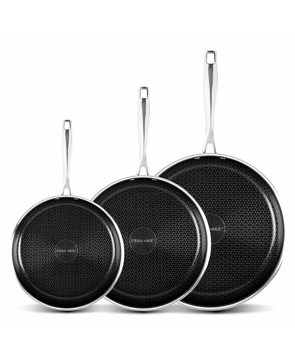 Gotham Steel CERAMAX 3-Piece Tri-Ply Micro Textured Ceramic Etched Design Nonstick Skillet Set