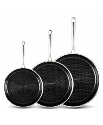 Gotham Steel CERAMAX 3-Piece Tri-Ply Micro Textured Ceramic Etched Design Nonstick Skillet Set