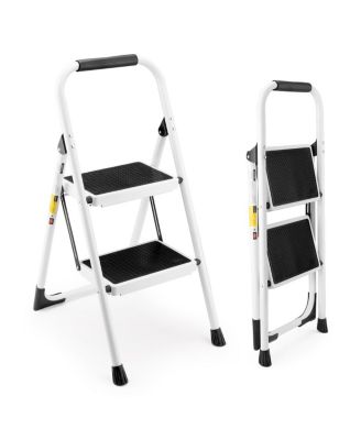 Streamdale Furniture 2 Step Folding Ladder Stool with Handrails, 330LBS