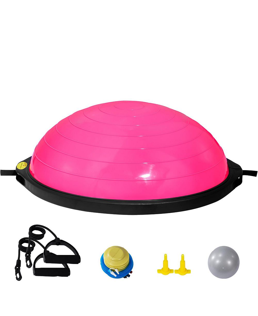 VEVOR 26" Half Exercise Ball Trainer Yoga Balance Stability Ball Resistance Band