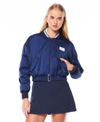 Женская укороченная бомбер-куртка Sergio Tacchini Piano из сатина