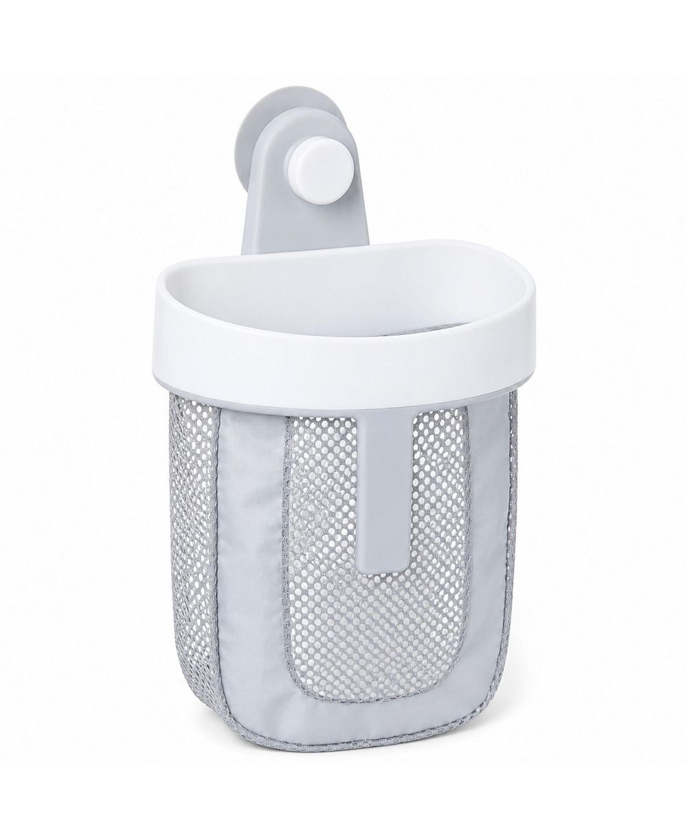 Sperric Bath Toy Storage Organizer with Mesh Storage,1 Gallon Hanging Bath Toy Holder with Suction Cup, Easy access Scoop Mesh Storage Caddy