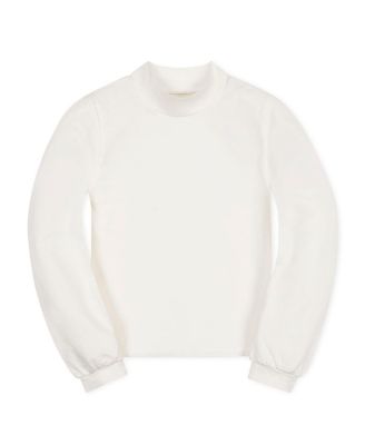 Hope & Henry Little and Big Girls' XXS- XL Organic Mock Neck Balloon Sleeve Knit Top