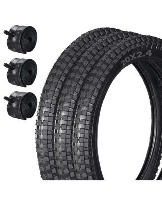 Yescom 20" x 2.4" Heavy-Duty Mountain Tread Tires and Tubes, 3-Piece Set, Ages 14+