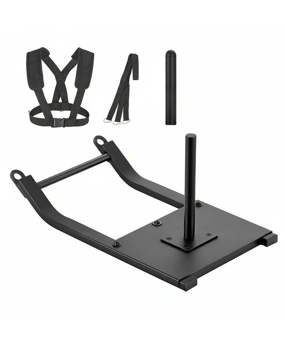 HONGGE Compact Drag Training Sled Q235 Steel with Harness and Pulling Strap for Speed and Strength Work