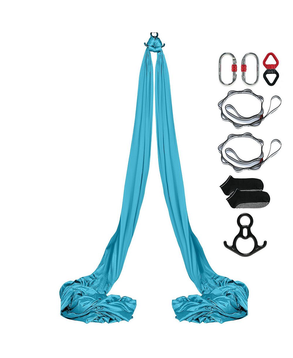 HONGGE Aerial Silk and Yoga Swing Kit 11 Yards Nylon Hammock with Full Rigging Hardware for All Levels