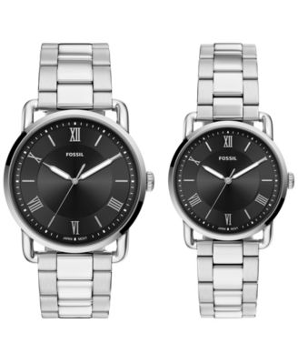 Унисекс набор часов Fossil Copeland Quartz Stainless Steel 42mm and 34mm