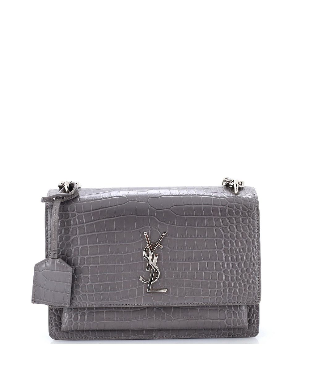 Pre-Owned Saint Laurent Medium Sunset Crossbody Bag Embossed Leather