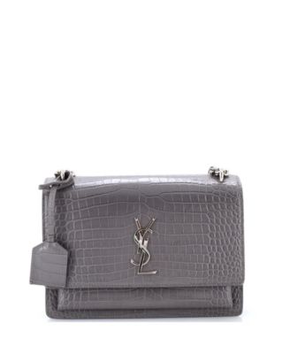 Pre-Owned Saint Laurent Medium Sunset Crossbody Bag Embossed Leather