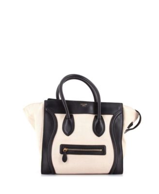 Celine Mini Luggage сумка из канваса и кожи