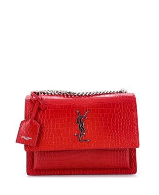 Saint Laurent Medium Sunset Crossbody Bag Embossed Leather б/у