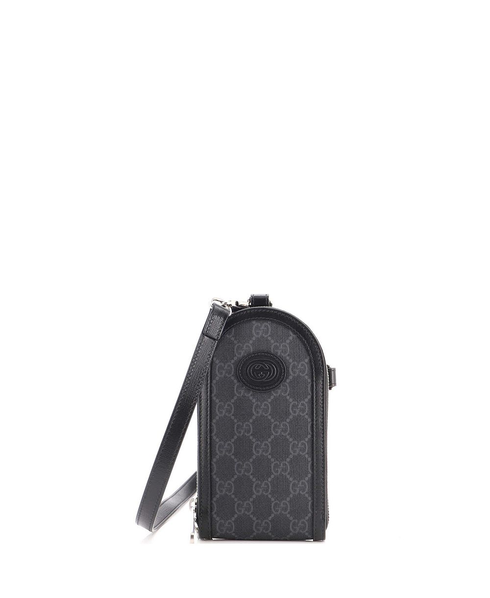 Б/у Gucci Mini Interlocking G Patch Phone Crossbody Bag GG Coated Canvas