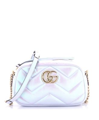 Сумка через плечо Pre-Owned Gucci Small GG Marmont Chevron Iridescent Leather