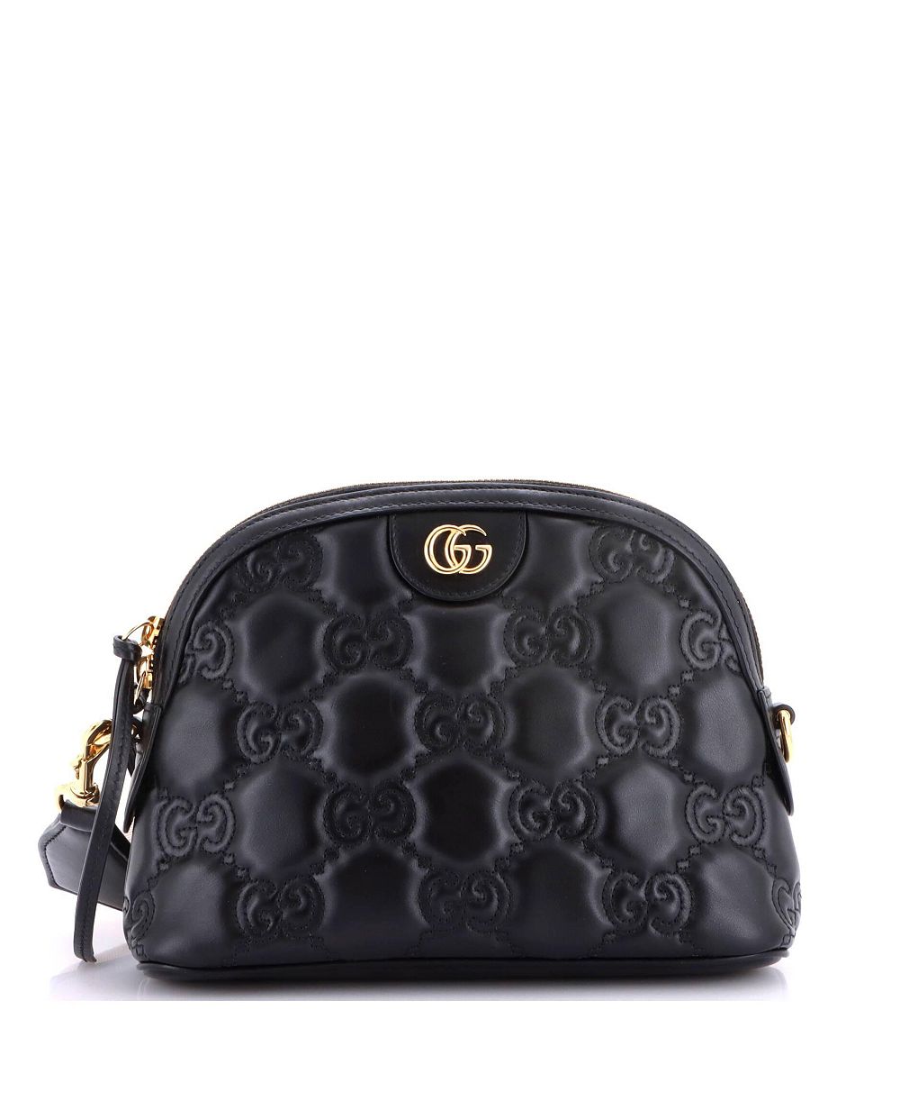 Б/у Gucci Small Dome Chain Zip Shoulder Bag GG Matelasse Leather