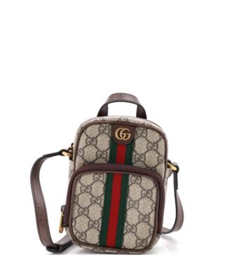 Gucci Мини сумка Ophidia Top Handle Crossbody из полотняного покрытия GG