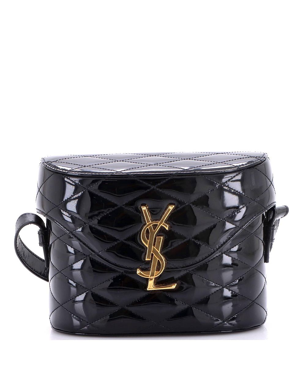 Pre-Owned Saint Laurent June Box Bag Quilted Patent
