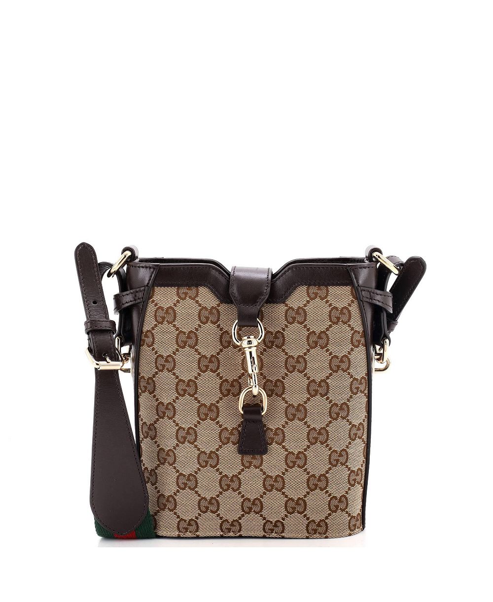 Pre-Owned Gucci мини сумка Bucket GG Canvas с кожаной отделкой
