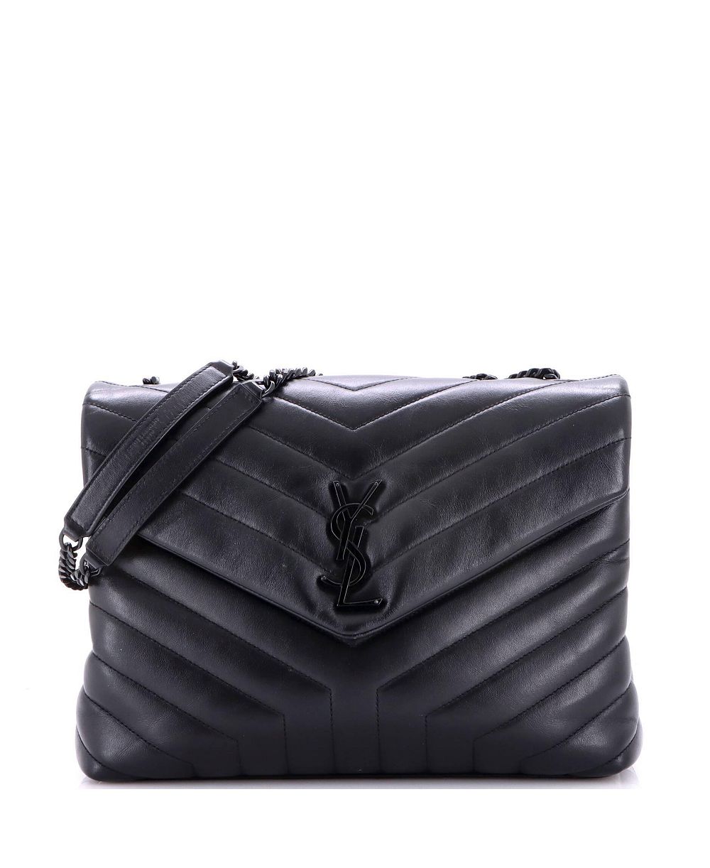 Pre-Owned Saint Laurent Medium Loulou Shoulder Bag Matelasse Chevron Leather
