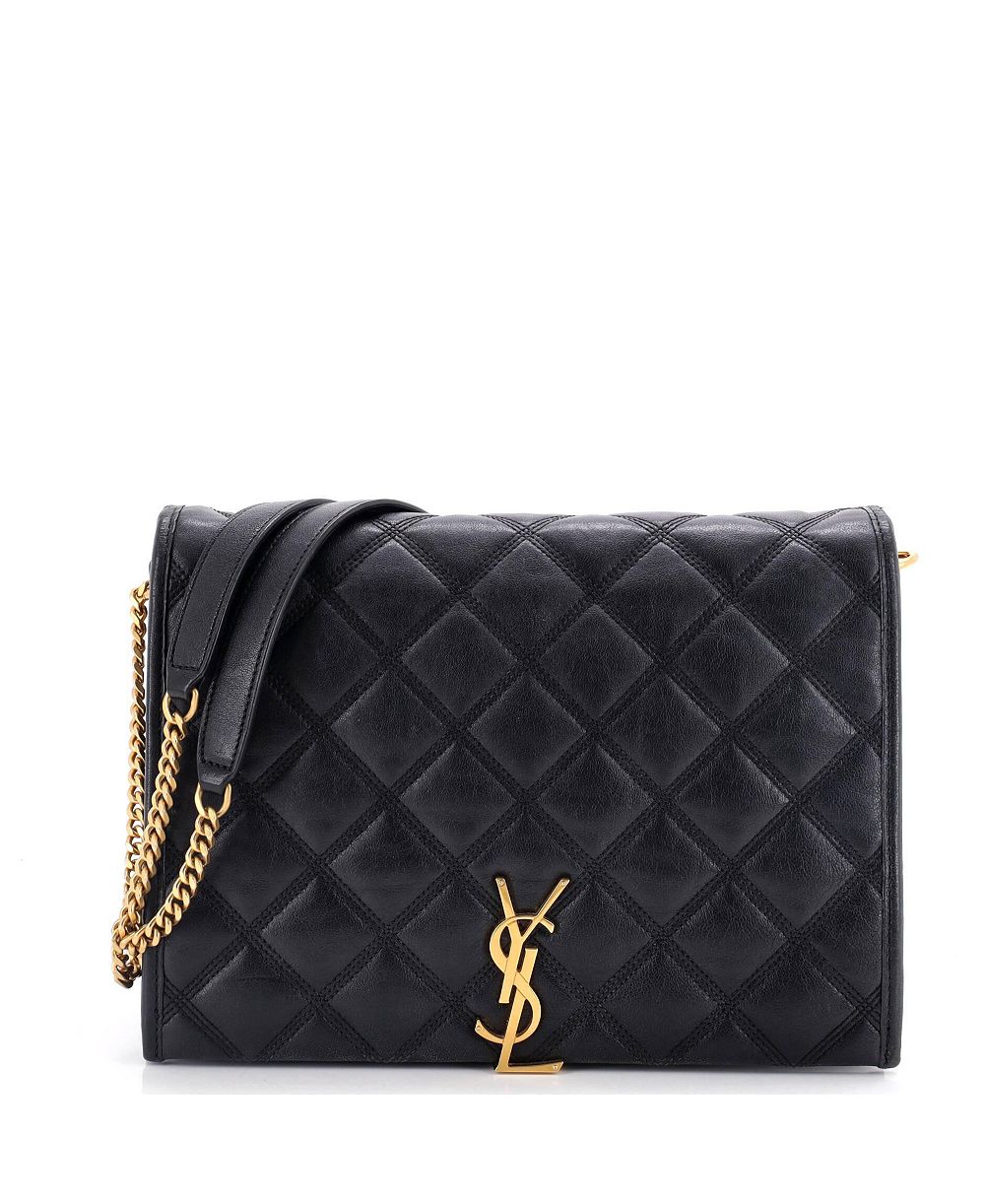 Pre-Owned Saint Laurent Small Becky Shoulder Bag Quilted Leather