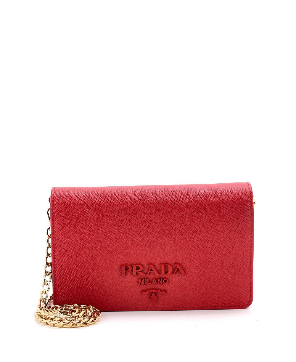 Б/у сумка через плечо Prada Chain Wallet Crossbody Saffiano Leather