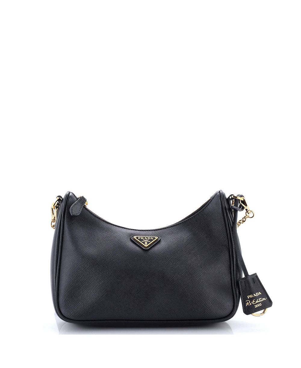Брендовая сумка через плечо Prada Small Re-Edition 2005 Saffiano Leather