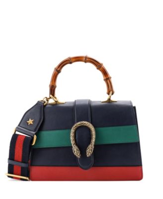 Pre-Owned Gucci Medium Dionysus Bamboo Top Handle Bag Colorblock Leather
