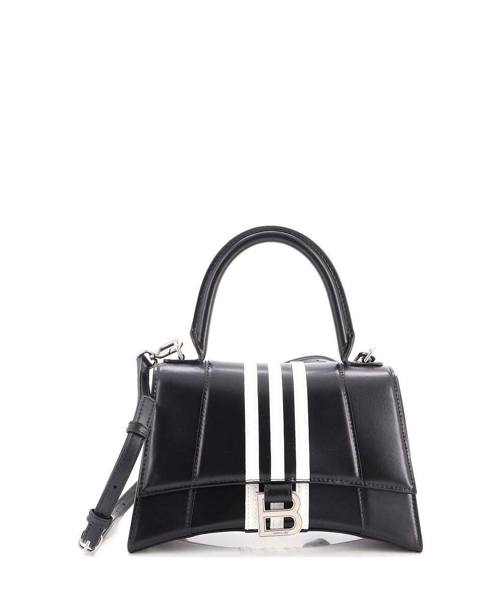 Pre-Owned Balenciaga Small x adidas Hourglass Top Handle Bag Leather
