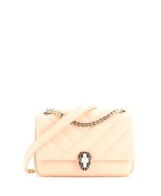 Pre-Owned Bvlgari Small Serpenti Cabochon Shoulder Bag Diagonal Quilted Leather
