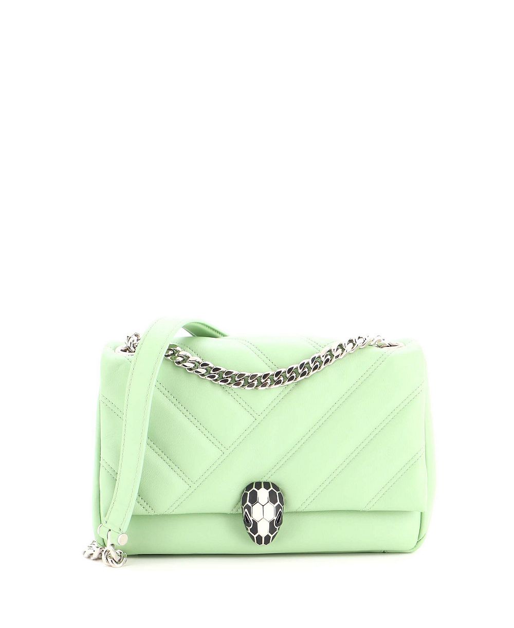 Маленькая диагональная сумка Pre-Owned Bvlgari Serpenti Cabochon из стеганой кожи