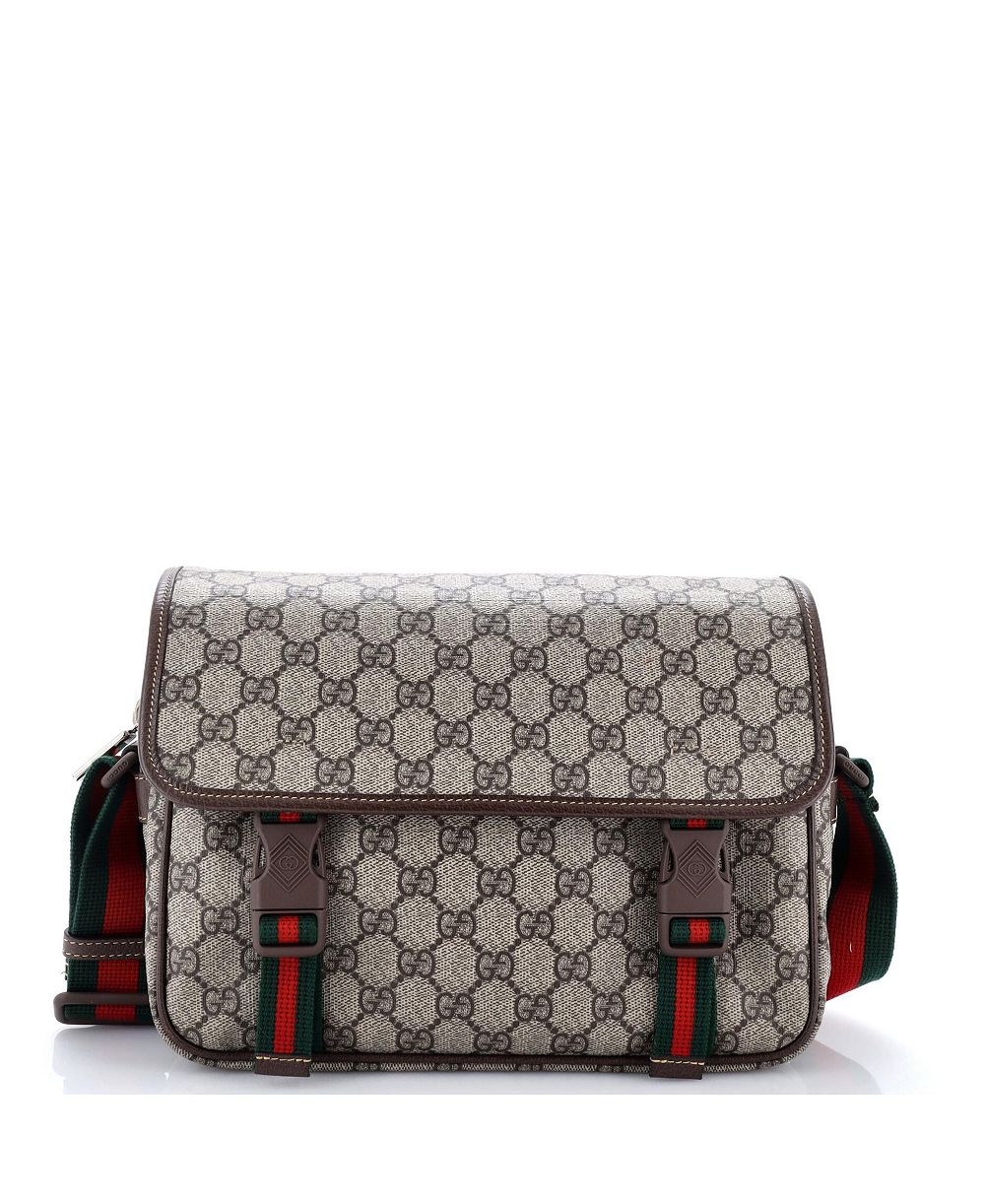 Сумка через плечо Gucci Small Web Buckle из покрытия GG Canvas