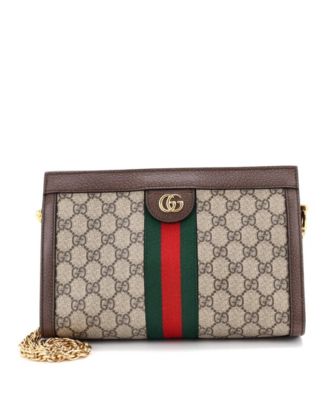Pre-Owned Gucci Small Ophidia Chain Shoulder Bag GG Coated Canvas