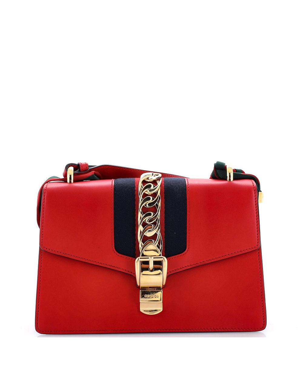 Б/у кожаная маленькая плечевая сумка Gucci Small Sylvie