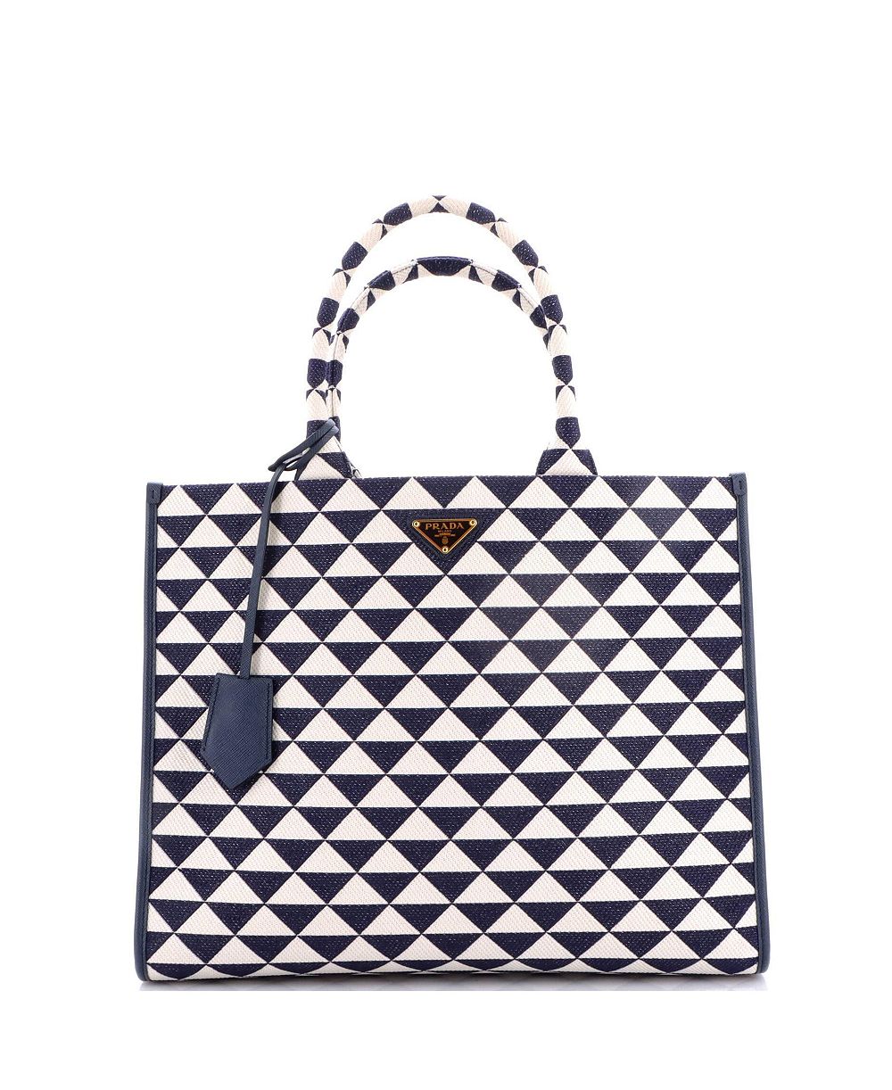 Prada Symbole сумка shopper large, жаккард, Pre-Owned