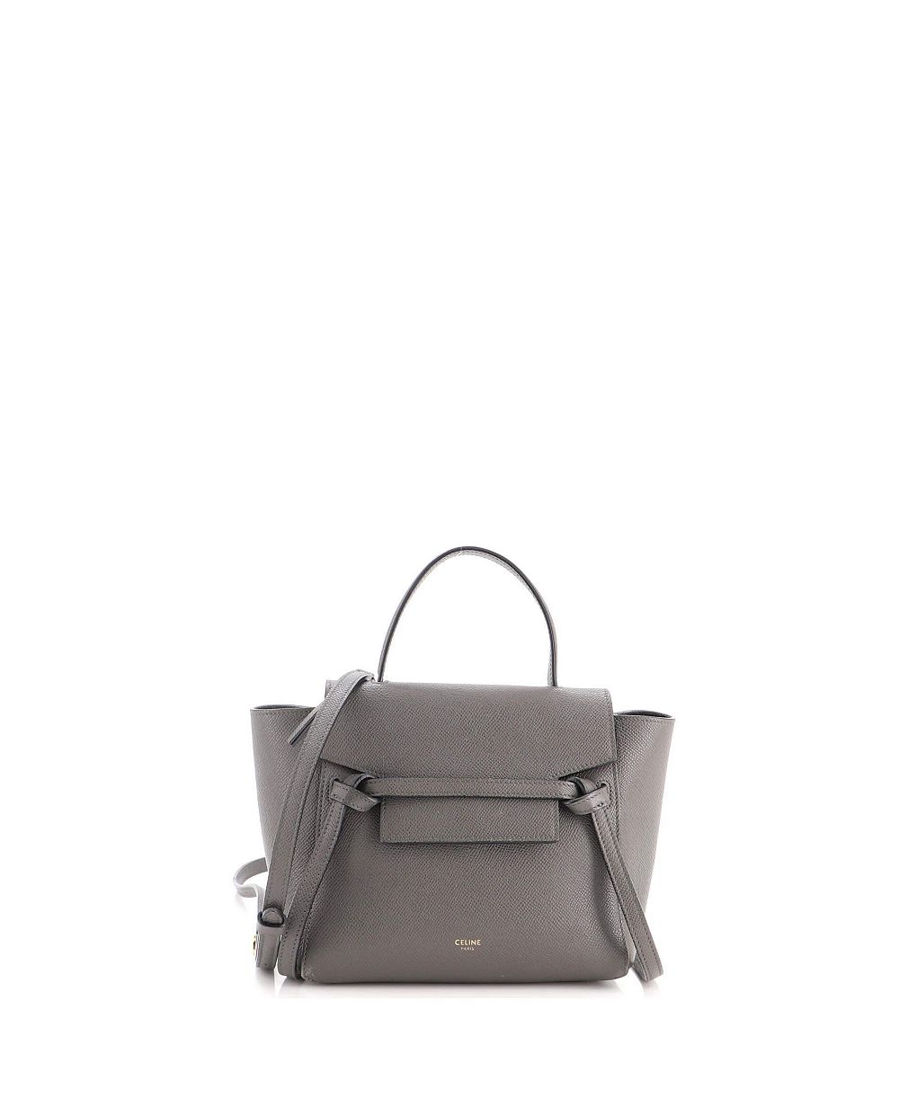 Б/у кожаная сумка-пояс Celine Nano Belt Bag Textured