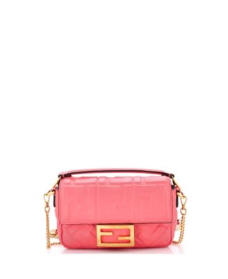 Мини-сумка Fendi Baguette NM из кожи с тиснением Zucca, б/у
