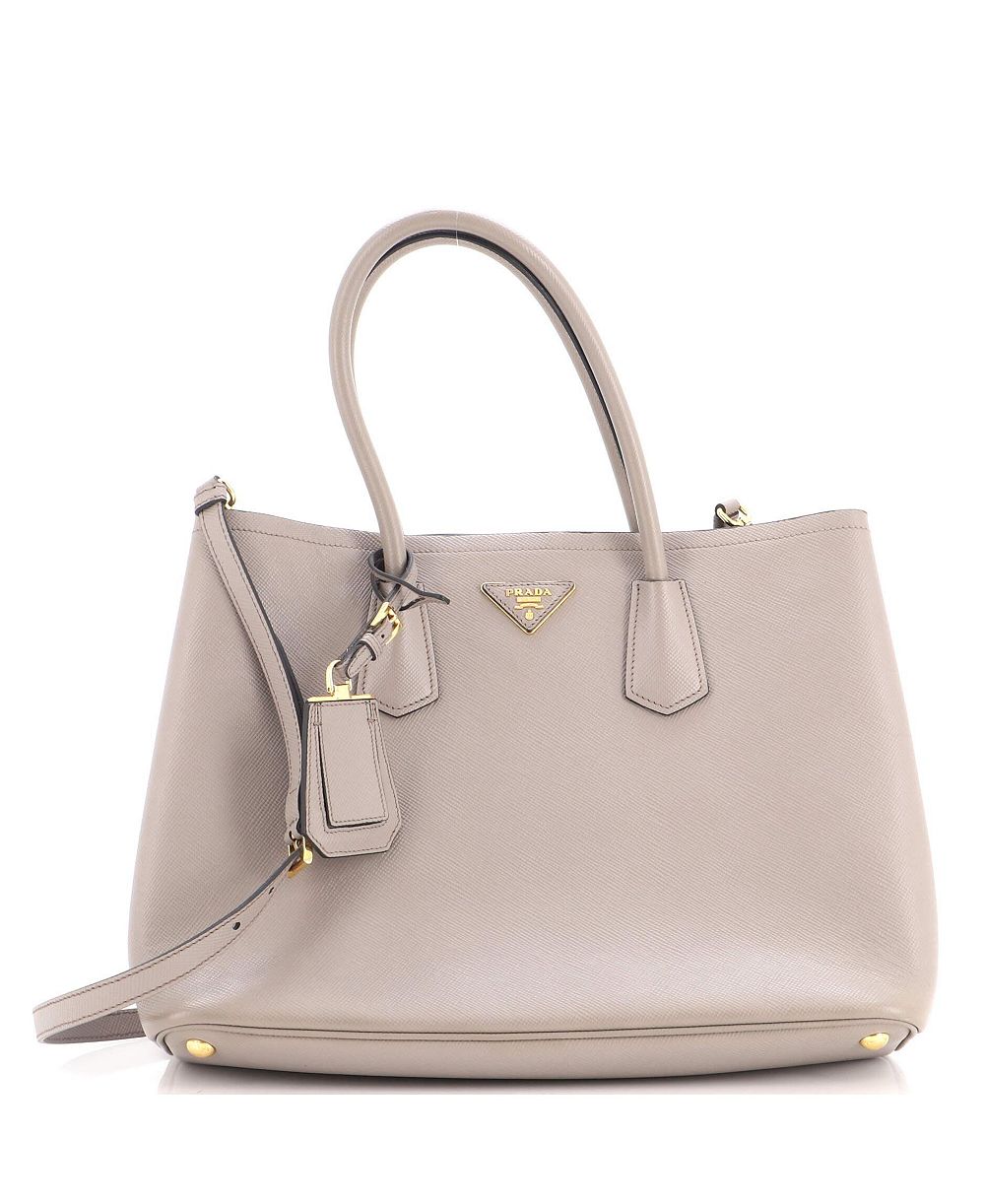Сумка-тоут Prada Large Cuir Double из кожи Сафьяно, Pre-Owned Prada