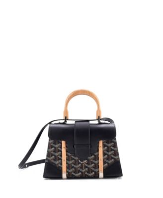 Pre-Owned Goyard Mini Structured Saigon Top Handle Bag Coated Canvas with Leather