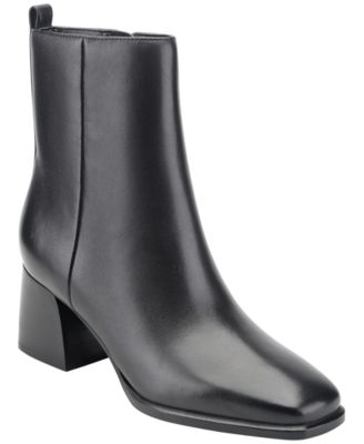 Marc Fisher LTD Women's Milley Leather Block Heel Dress Booties