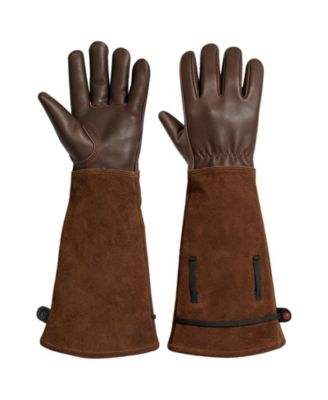 XDOVET Women's Garden Gloves Long Elbow Leather Breathable