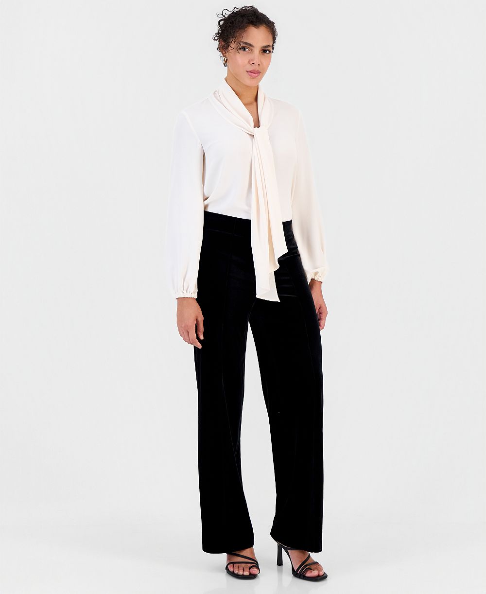 Bar III Women's Pull-On Wide-Leg Velvet Pants, Macy's Exclusive