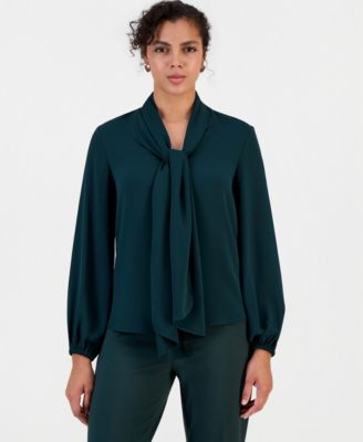 Bar III Women's Tie-Front Long Sleeve Blouse, Macy's Exclusive