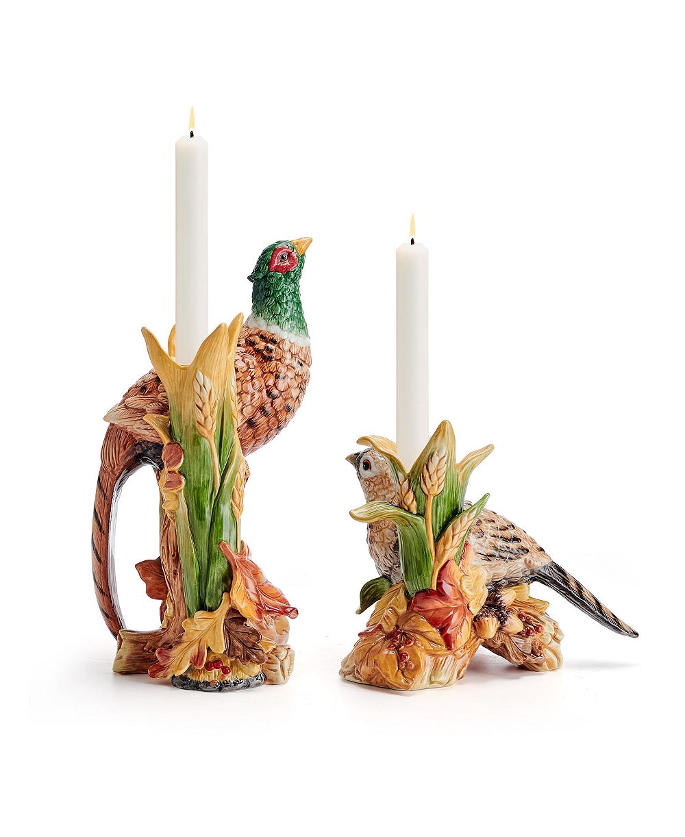 Fitz and Floyd подсвечники pheasant Fall Harvest
