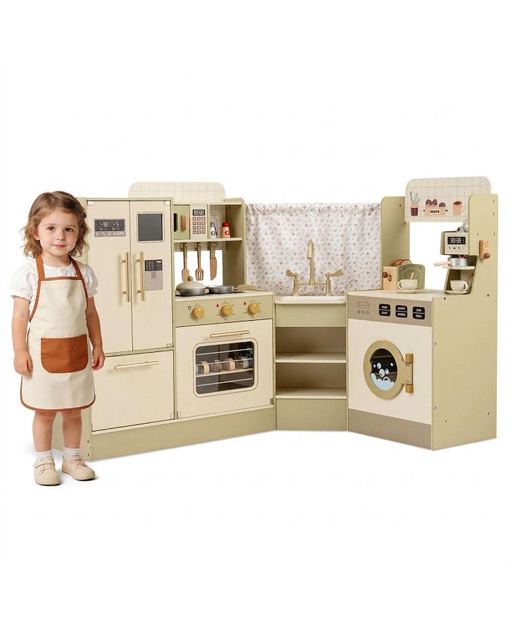 Детская деревянная игровая кухня SUGIFT, 21 предмет, возраст 3+