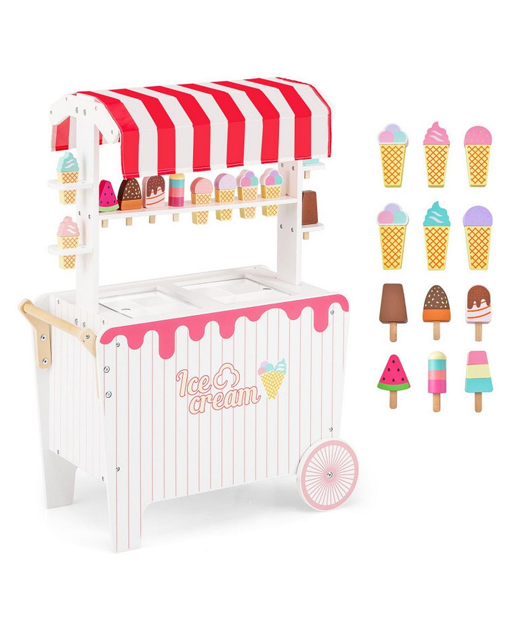 Игровой набор SUGIFT Ice Cream Cart с навесом, 12 предметов, для детей от 3 лет