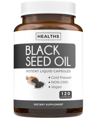 Healths Harmony Black Seed Oil Softgels with Nigella Sativa and Vitamin E, 500 mg Each, 120 Softgels