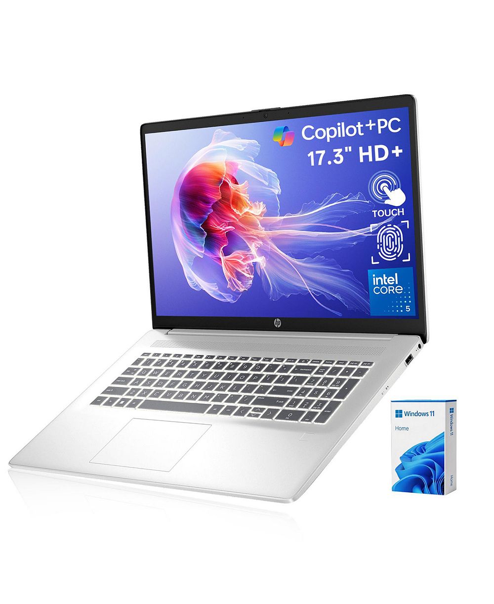 HP ноутбук 17.3" HD+ Touchscreen, Intel Core i5 120U, 16GB RAM, 512GB SSD, Wi-Fi 6, Win11 Home, Silver