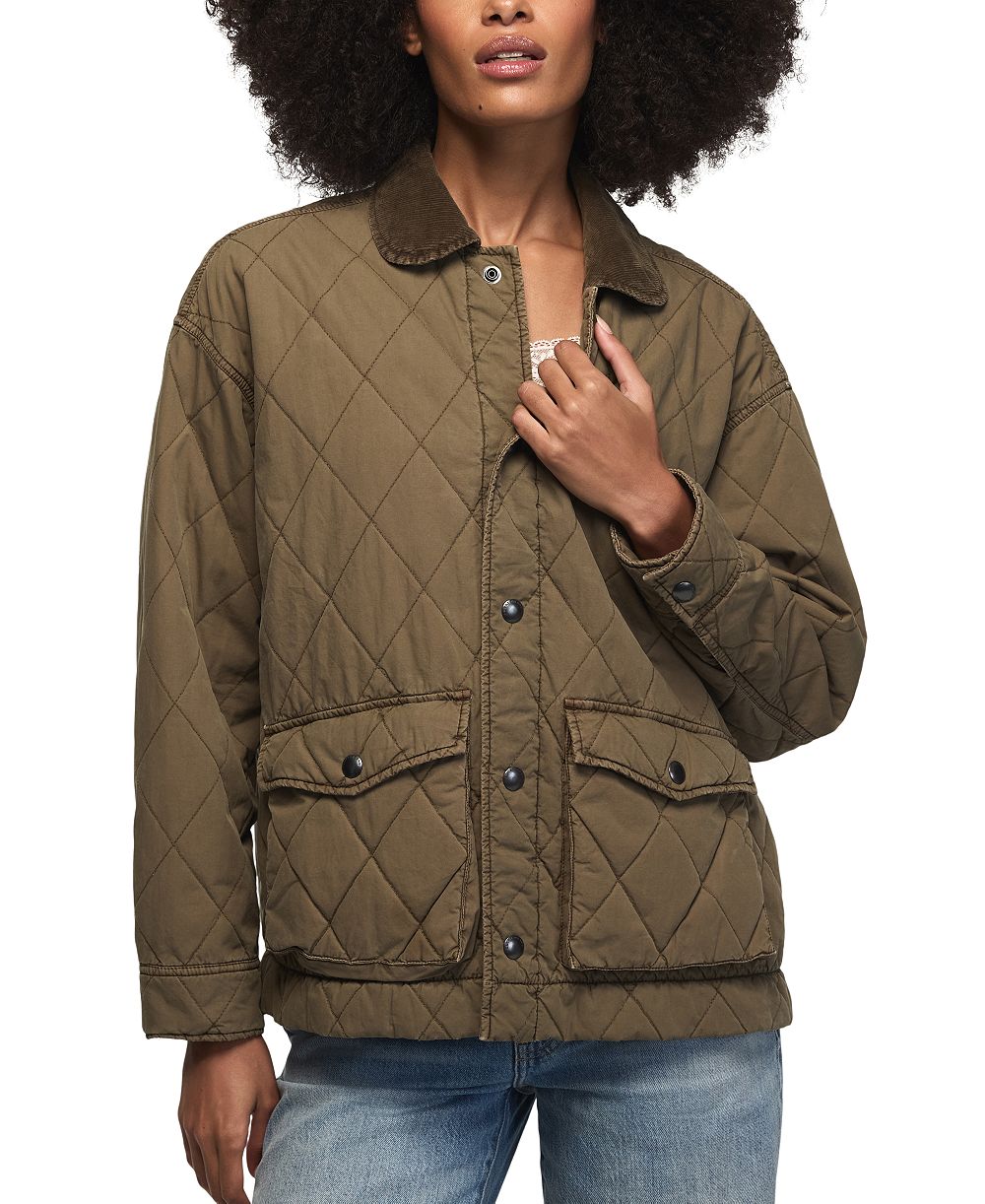 Lucky Brand Women's Short Corduroy Quilted Jacket